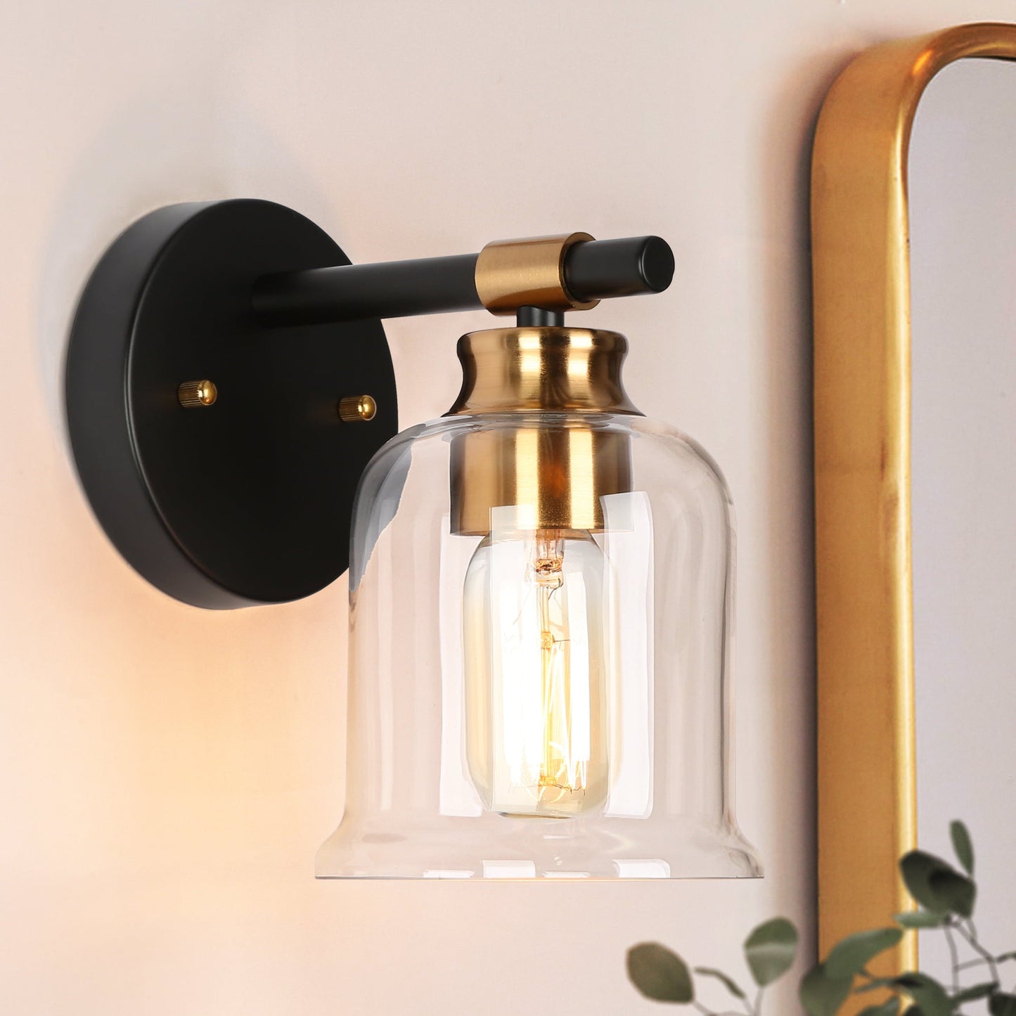 LNC Chayote 5-in W 1-Light Matte Black Modern/Contemporary LED Wall Sconce