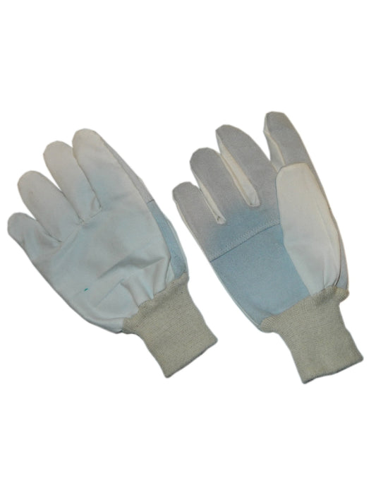 LP4100-L-12PK, Men's Split Leather Palm Gloves with Canvas Fabric Back, Knit Wrist, 12 Pair Value Pack