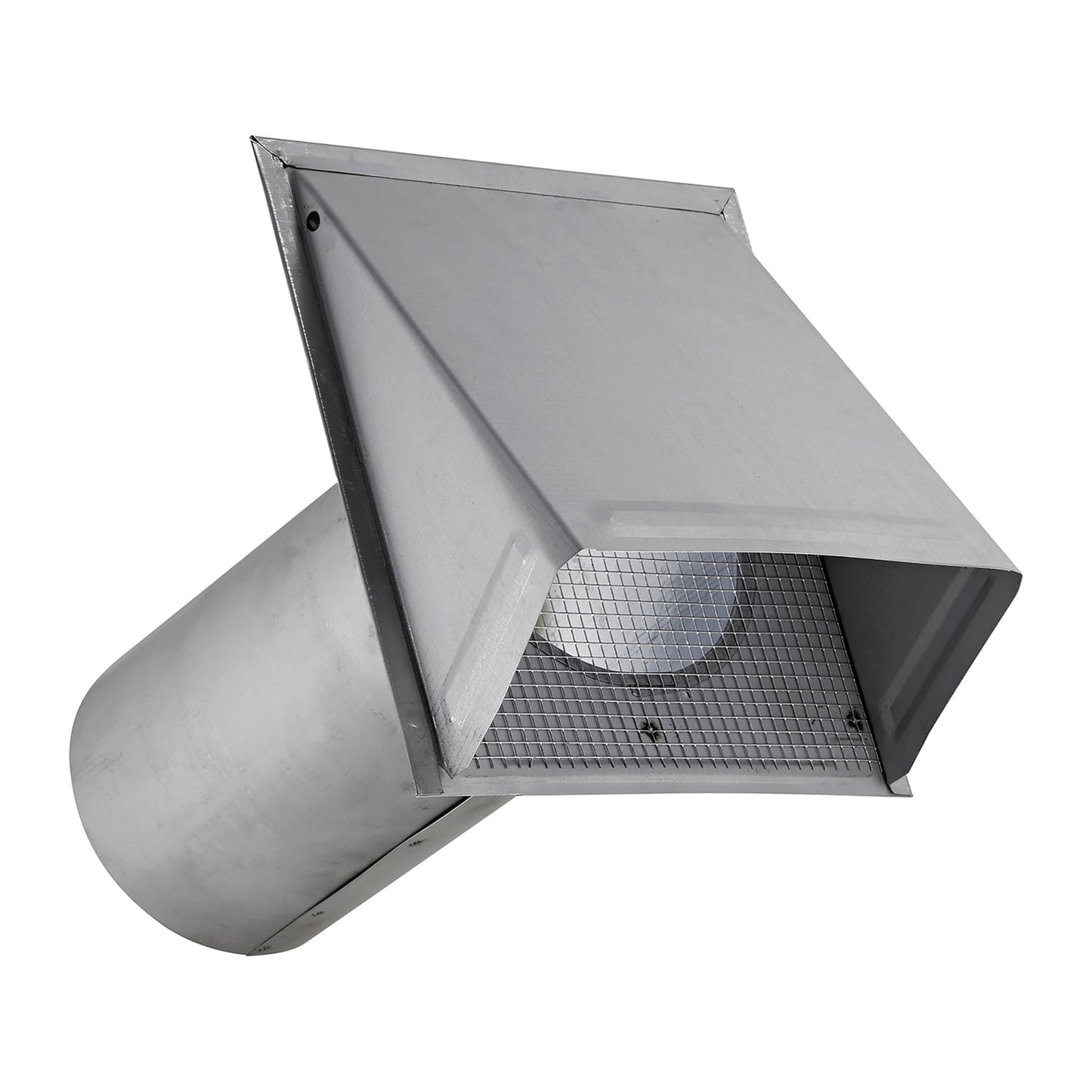Lambro 6-In. 26-Gauge Paint-Grade Galvanized Fresh Air Intake Vent with Wire Mesh Screen and 11-In. Pipe, EC-3460GNDMS-11-PG