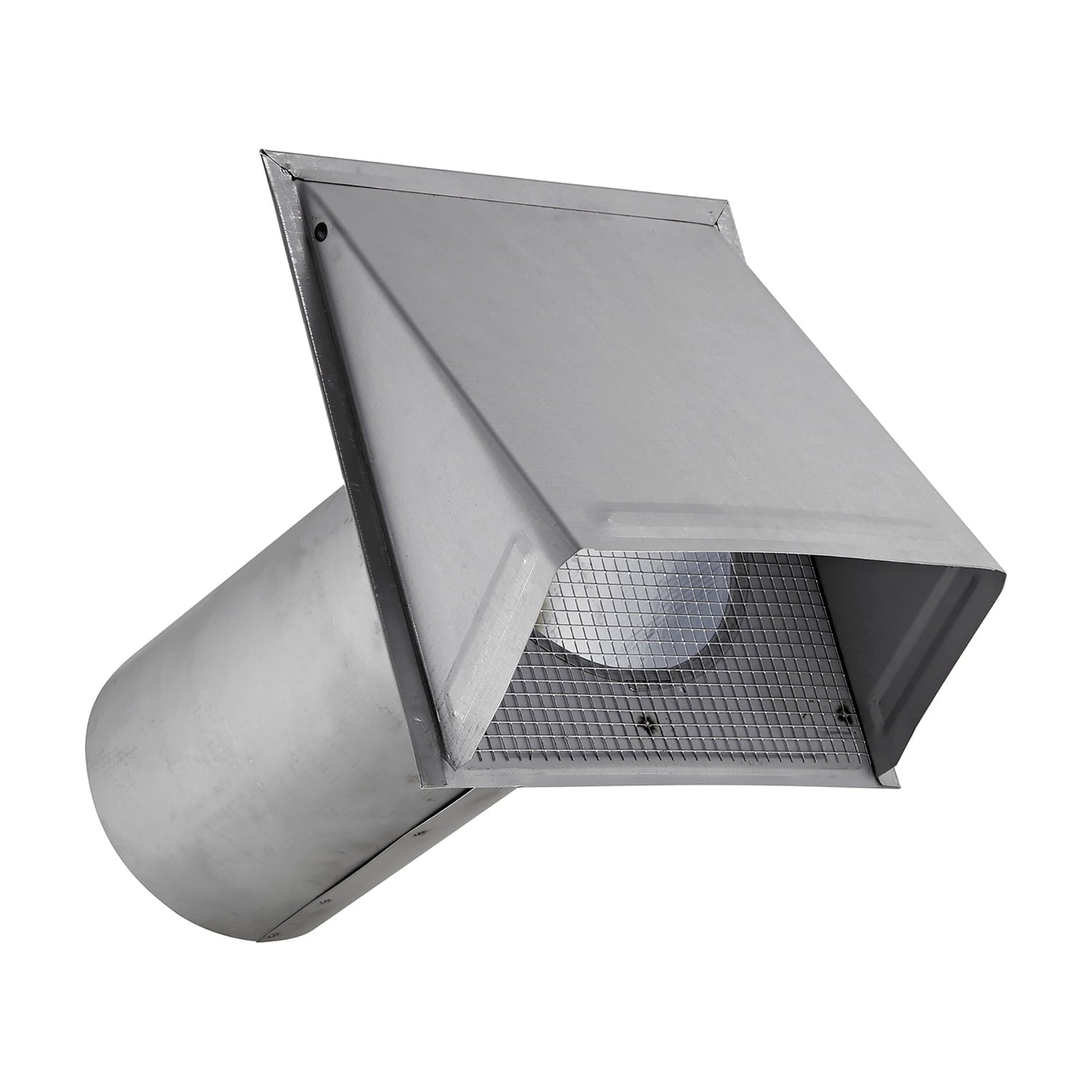 Lambro 8-In., 26-Gauge Paint-Grade Galvanized Fresh Air Intake Vent with Wire Mesh Screen and 11-In. Pipe, EC-3480GNDMS-11-PG
