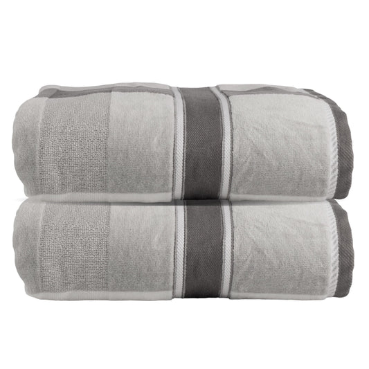 Lavish Home 2PC Cotton Towel Set - 35x70in Extra Large Bath Towels (Gray)