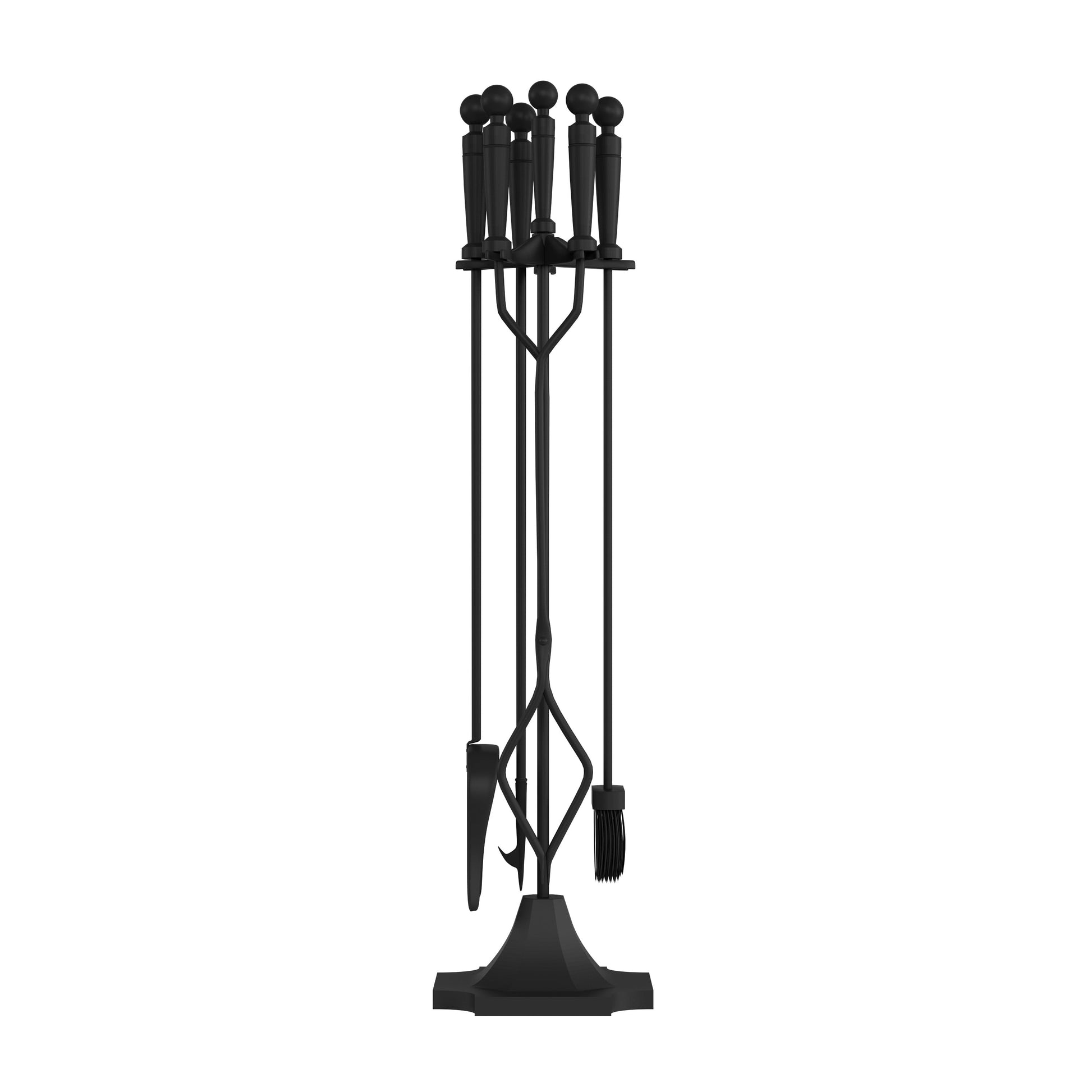 Lavish Home 5-Piece Fireplace Tool Set with Tongs, Shovel, Broom, and Poker