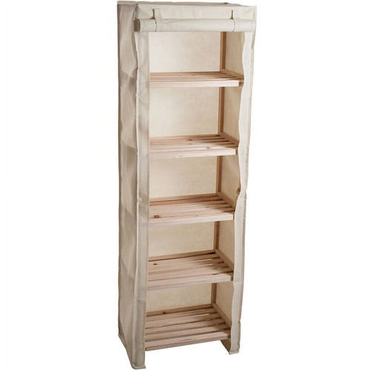 Lavish Home Organizador de Almacenamiento de Madera de 5 Niveles con Funda Removible