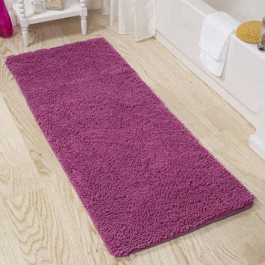 Lavish Home 58x24-Inch Non-Slip Shag Memory Foam Bath Mat (Pink)