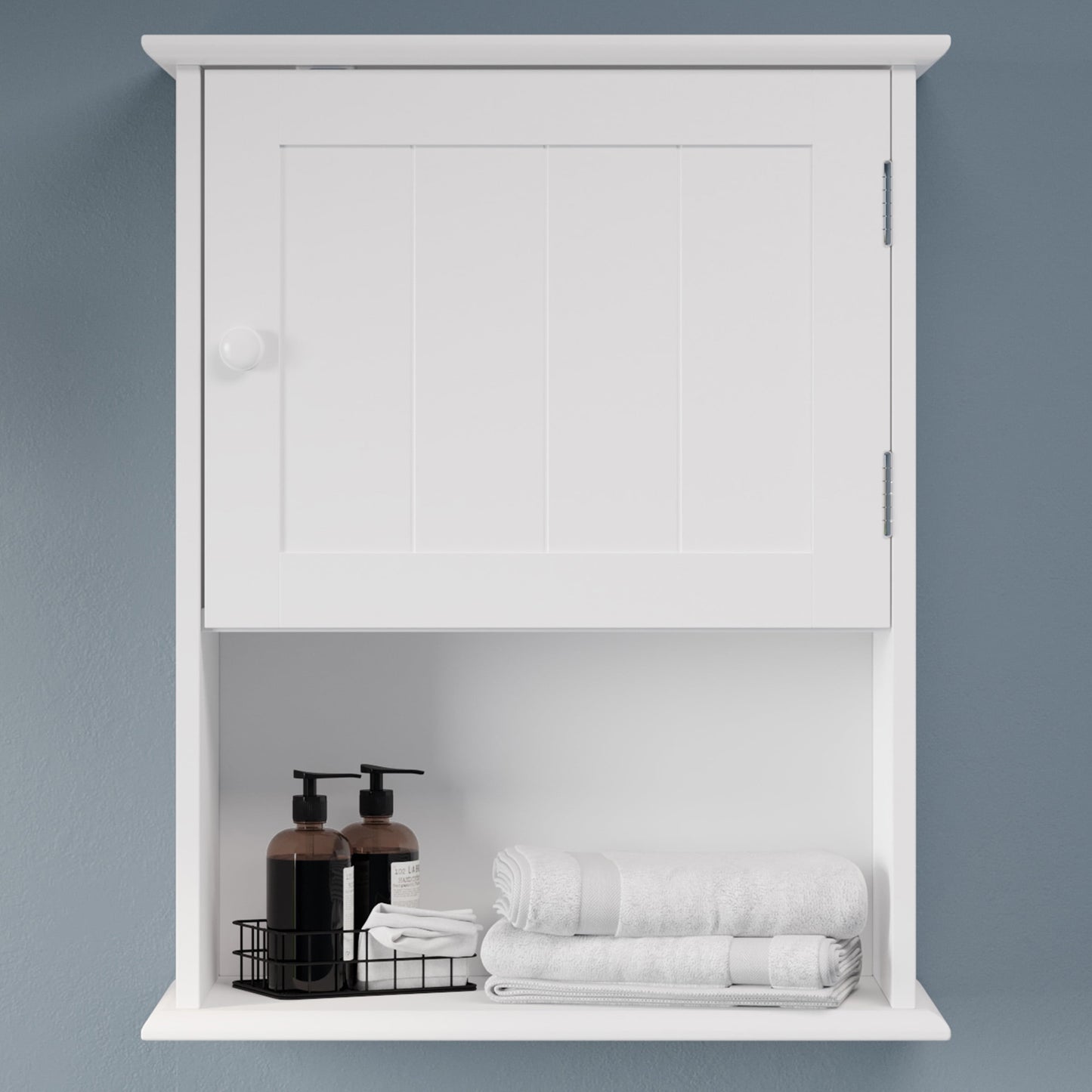 Lavish Home Gabinete de Almacenamiento Montado en la Pared con Estante Abierto, Blanco