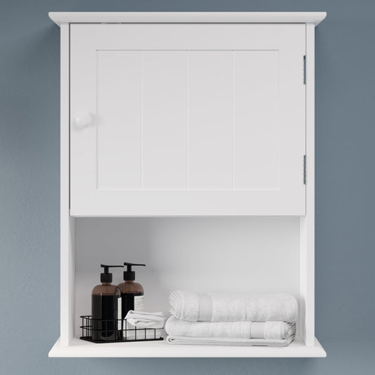 Lavish Home Gabinete de Almacenamiento Montado en la Pared con Estante Abierto, Blanco