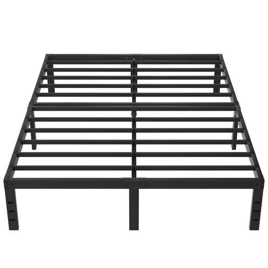 Leumius 14" Queen Bed Frame,Heavy Duty Metal Platform Bed with Storage Space Under Frame,No Box Spring Needed,Black