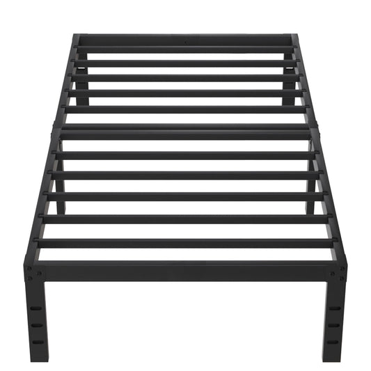 Leumius 14" Twin Bed Frame,Heavy Duty Metal Platform Bed Frame with Storage Space Under Frame,No Box Spring Needed,Black