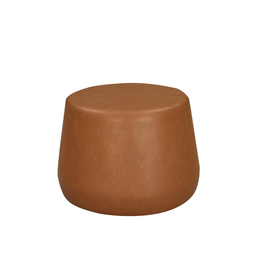 Lifestyle Solutions Morgan Thimble Ottoman, Brown Faux Leather