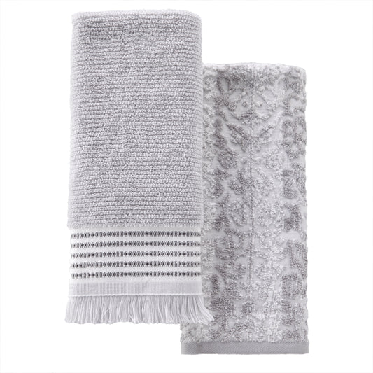 Lincoln Park Gray 2 Pc Hand Towel Set