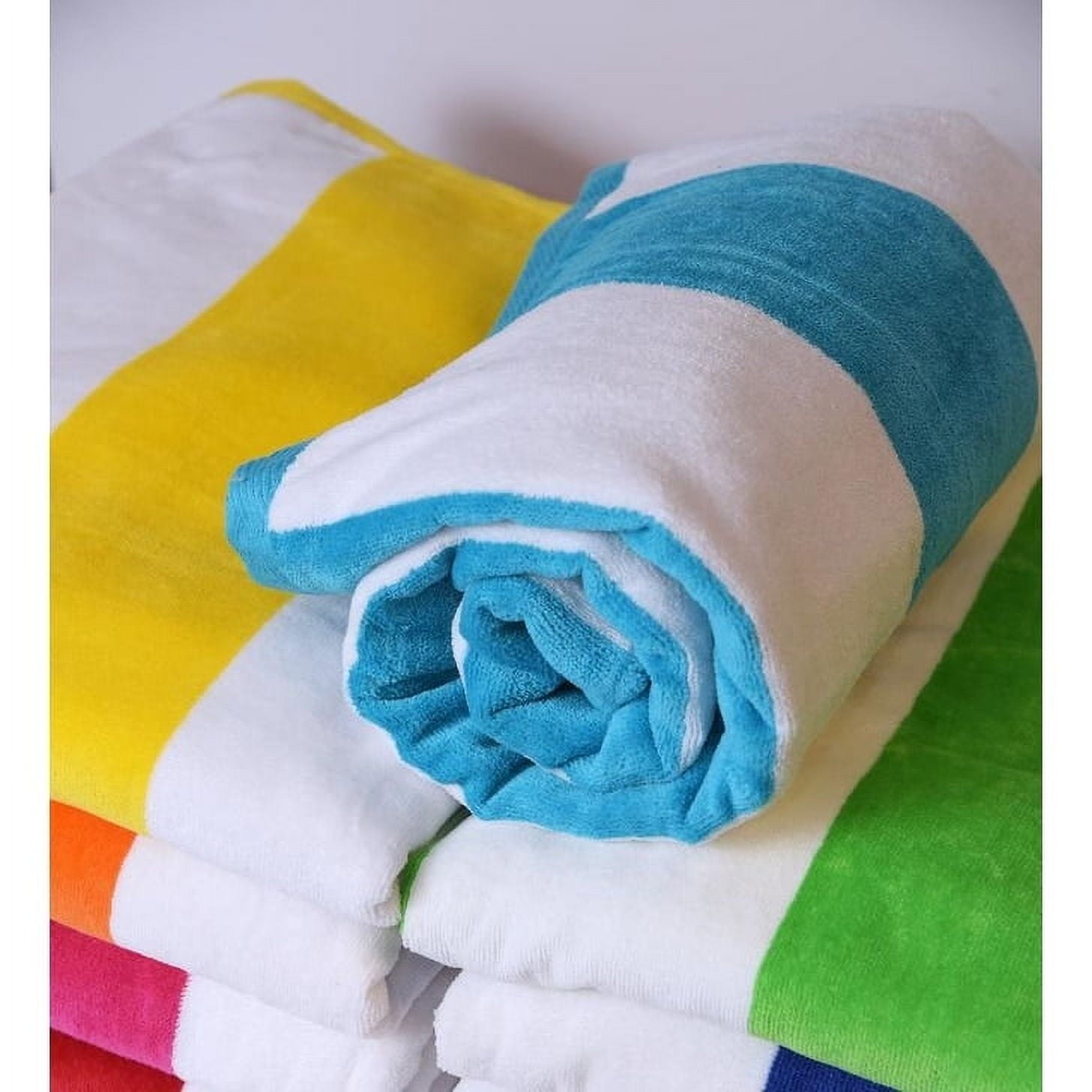 Lintex Linens 2 PK Tropical Cabana 100 Cotton Beach Towel Silver