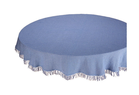Lintex Linens Homespun Marine 100% Cotton Tablecloth 70" Round