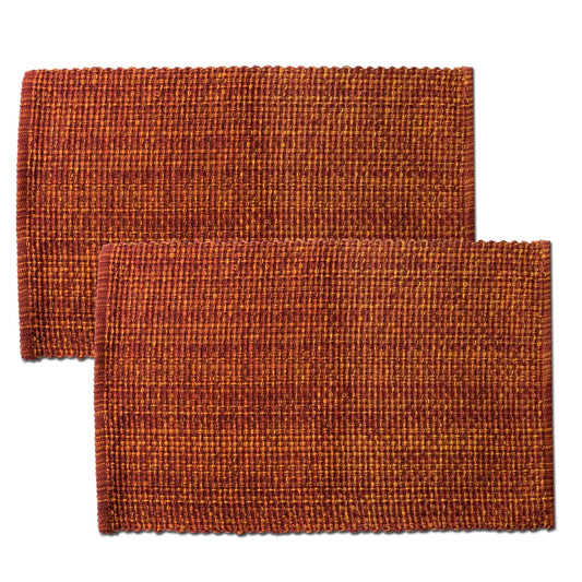 Lintex Trends Collection Two Tone Woven Placemat 100% Cotton 10" x 19" 6 Pack