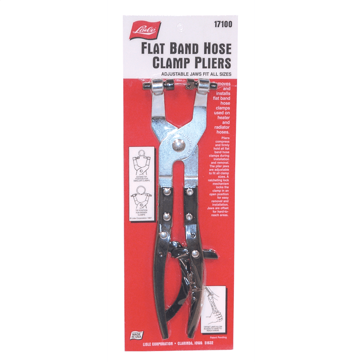 Lisle 17100 - Flat Band Hose Clamp Pliers