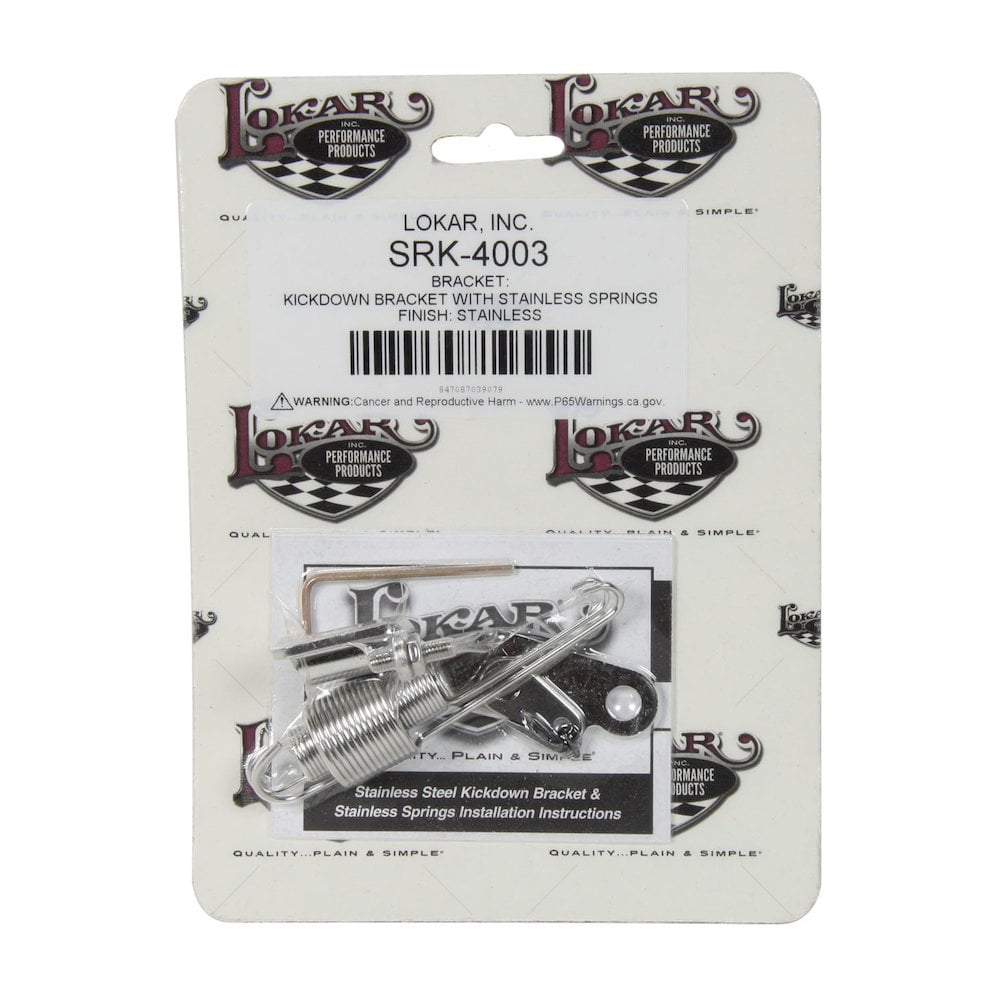 Lokar Stainless Steel Kickdown Bracket With Stainless