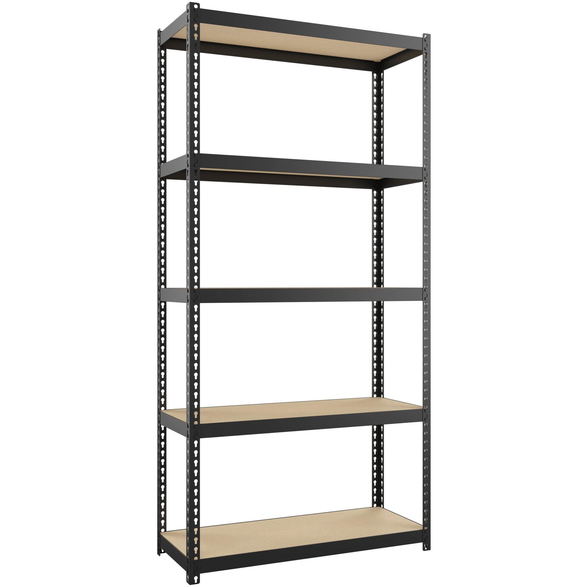 Lorell Narrow Steel Shelving - 60" Height X 30" Width X 12" Depth - 28% Recycled - Black - Steel - 1 Each