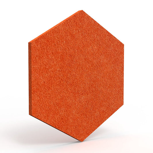 LUXOR RCLMHEX006 RECLAIM Stick-On Decorative Acoustic Panels - Orange 6-Pack