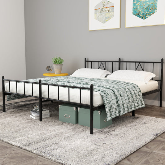 MAYEERTY 14" King Metal Bed Frame - Heavy Duty, Underbed Storage, No Box Spring, Blackâ€‹