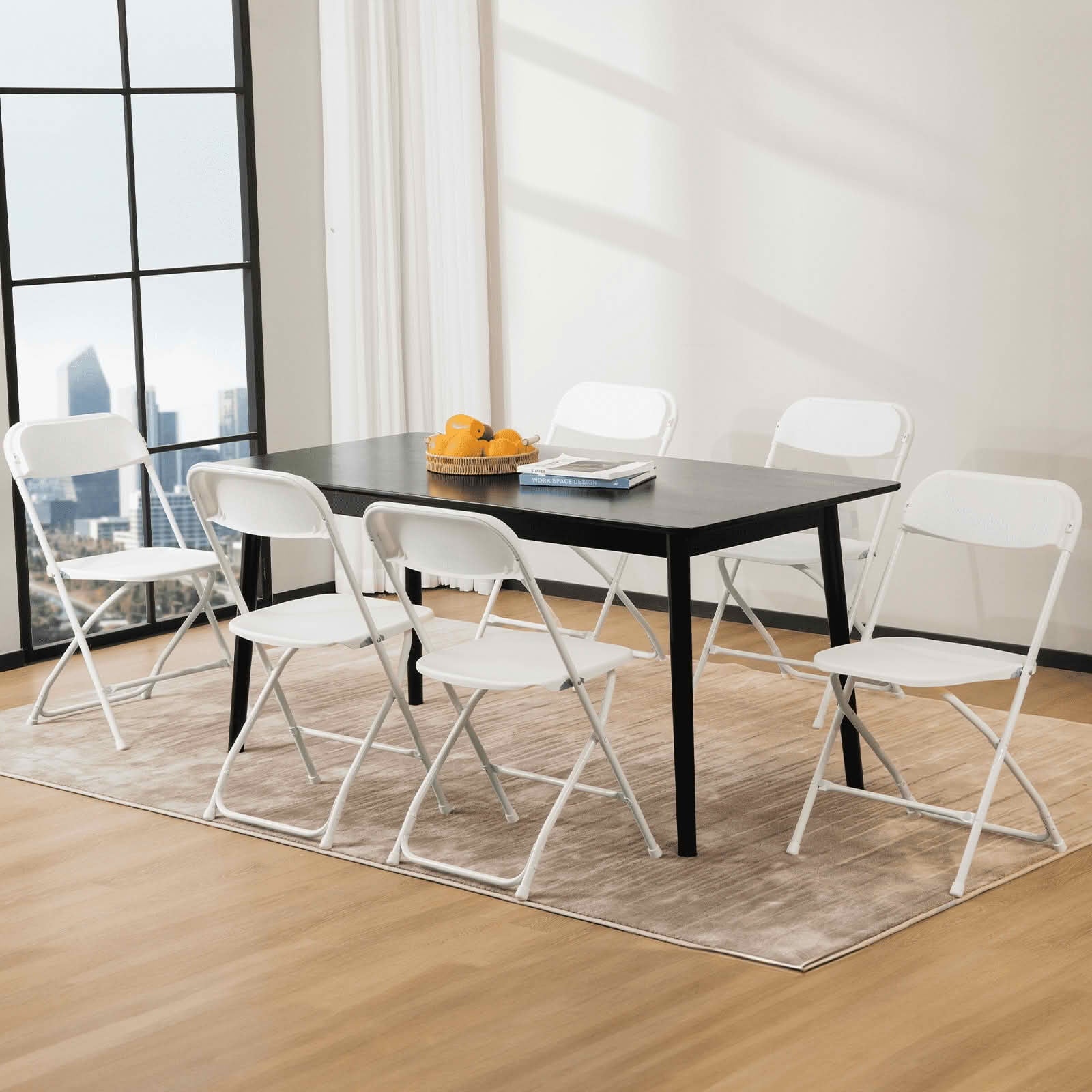 MAYEERTY 4 Piece Folding Chair Indoor Outdoor Portable Stackable