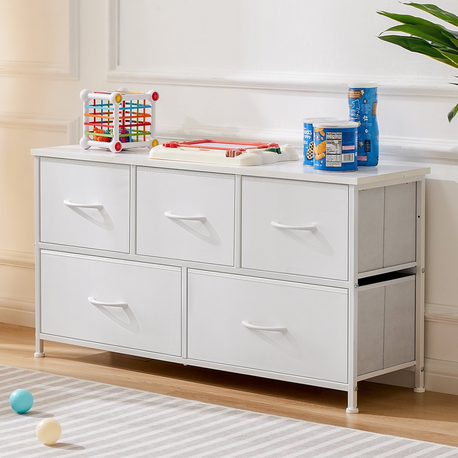 MAYEERTY 8 Drawer Dresser, Fabric Storage Dresser for Bedroom, Living Room, Gray