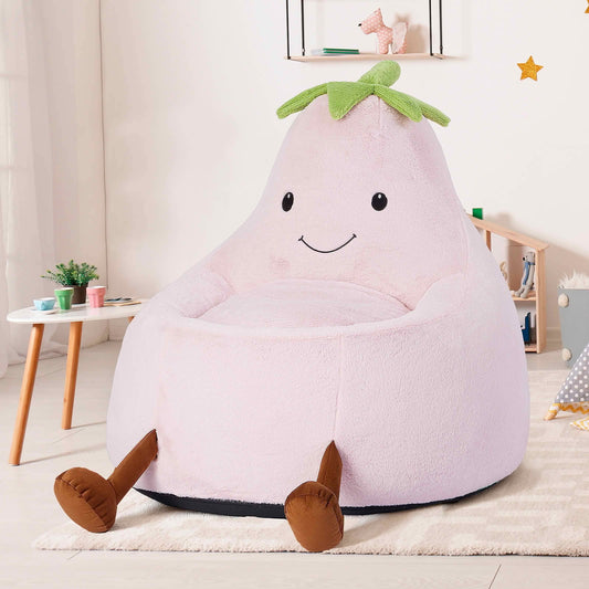 MAYEERTY Children's Bean Bag Chair Artificial Rabbit Fur Cover Filled Toddler Teen Sofa