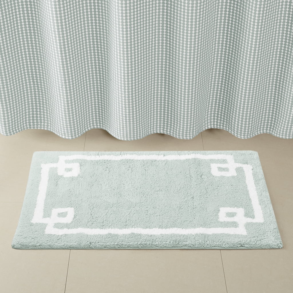 MAYEERTY Medium Pile Cotton Tufted Bathroom Rug, Seafoam, 20"W x 30"L