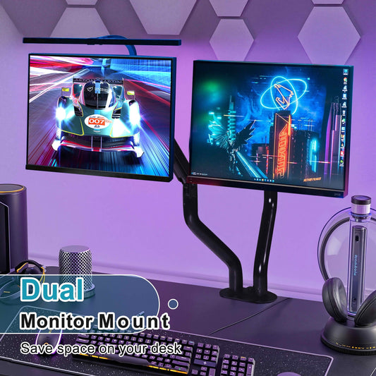 MAYEERTY Single Monitor Desk Mount for 15-32" Screens, Swivel & Height Adjustable Computer Monitor Stand