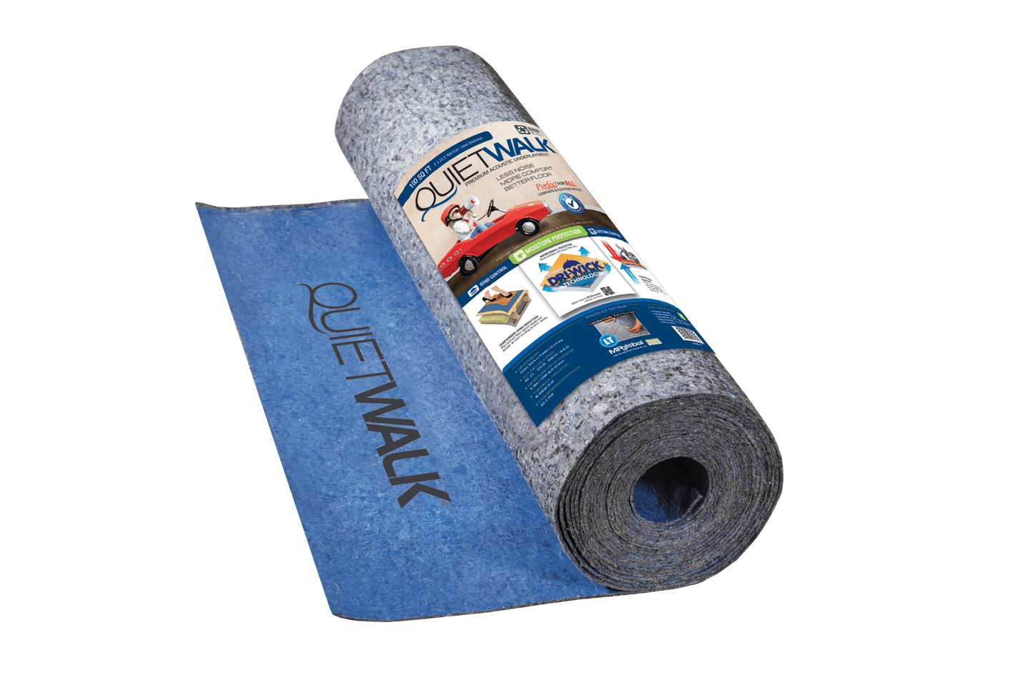 QuietWalk 100 sq ft Acoustical Underlayment with Built-In Vapor Barrier for Laminate and Engineered Wood