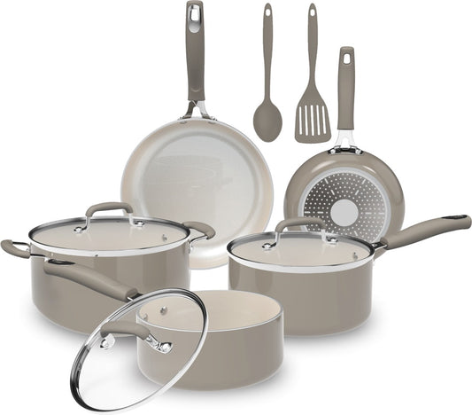 Mainstays 10 Piece Heavy Gauge Ceramic Cookware Set