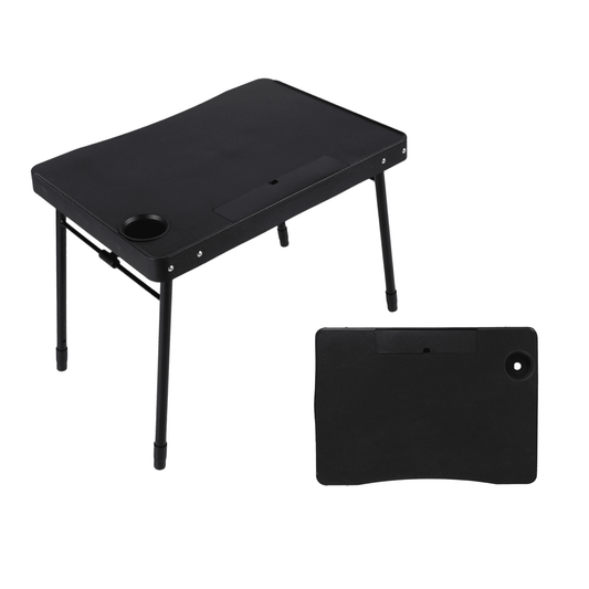 Mainstays Adjustable Personal Table with Cupholder & Ipad Tablet Holder, Black