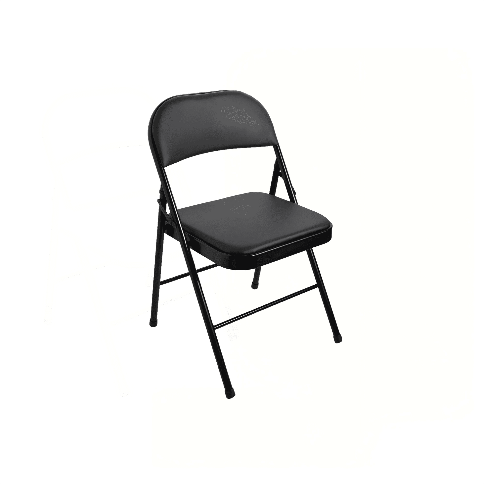 Mainstays Vinyl Folding Chair, Black (Set of 4)