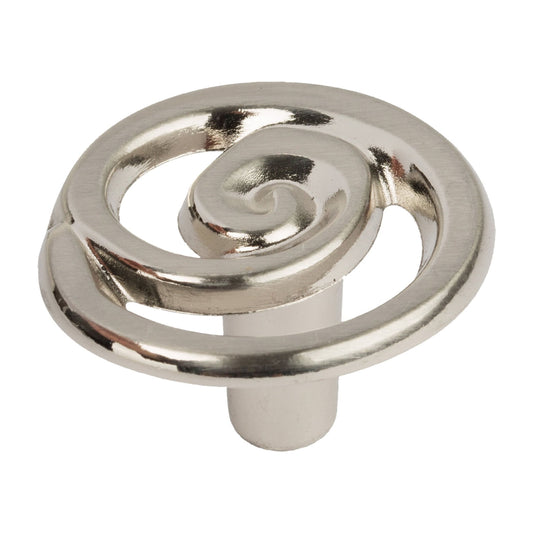 Mainstays 1-1/3" (34mm) Swirl Cabinet Knob, Satin Nickel, 10 Pack