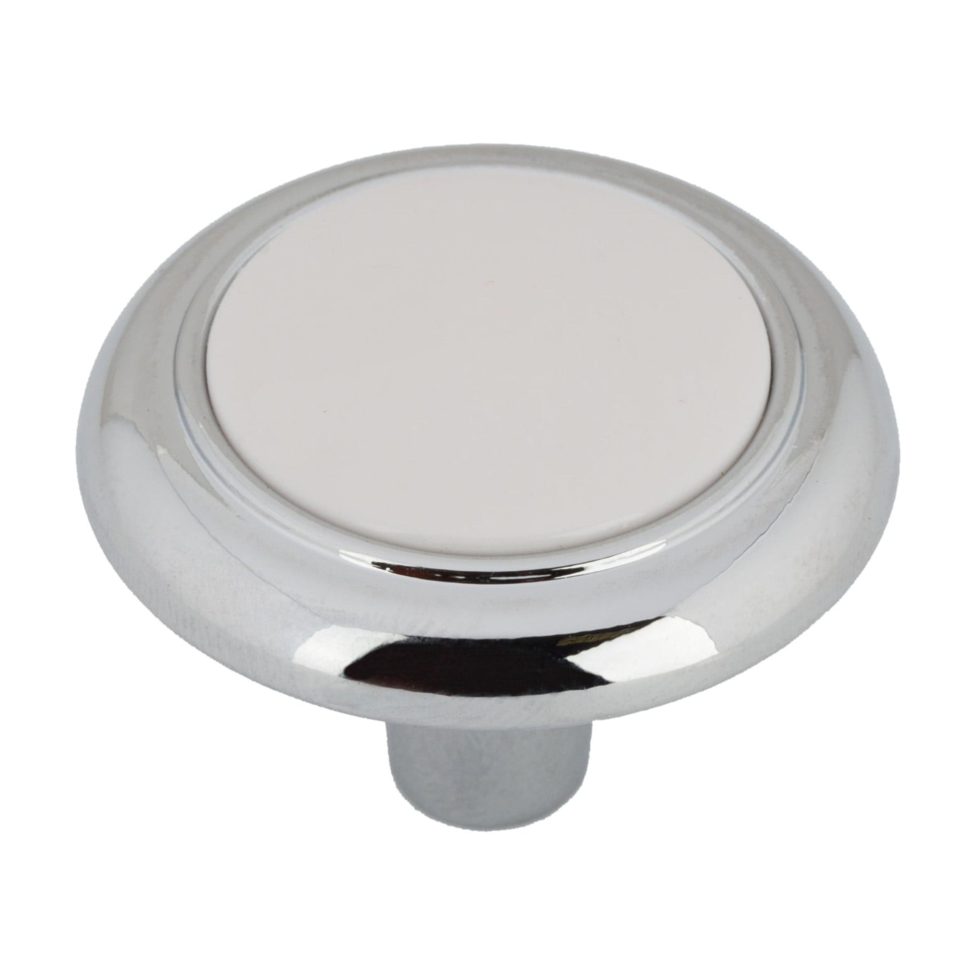 Mainstays Perilla ClÃ¡sica para Gabinete de 1-1/4" (32 Mm), Cromo y Blanco, Paquete de 10