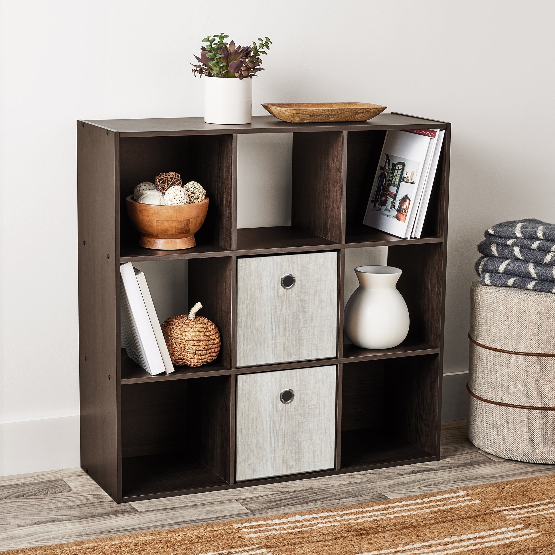 Mainstays 9 Cube Storage Organizer, Espresso