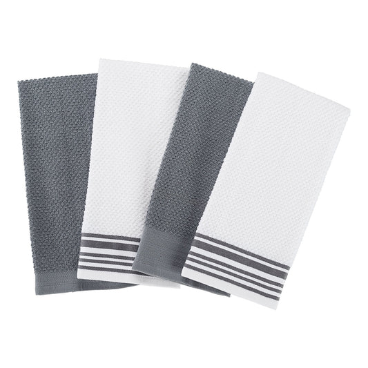 Mainstays 12-Pack 16 in x 26 in Woven Kitchen Towel Set, Gray
