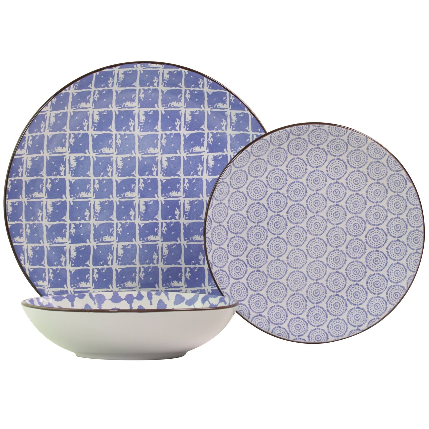 Mainstays Vajilla de Gres de 12 Piezas, Azul