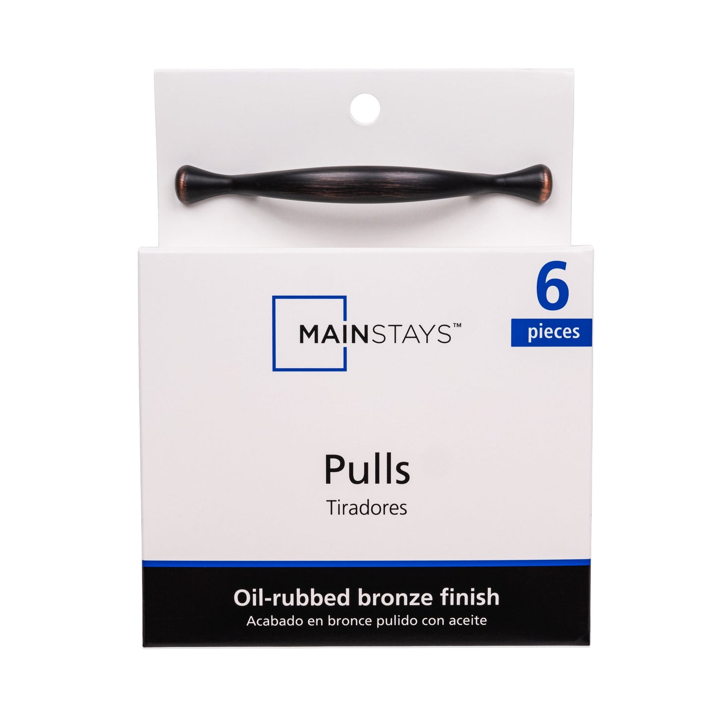 Mainstays Oil Rubbed Bronze Footed Cabinet Pull, 3" Center-to-Center, 6 Pack