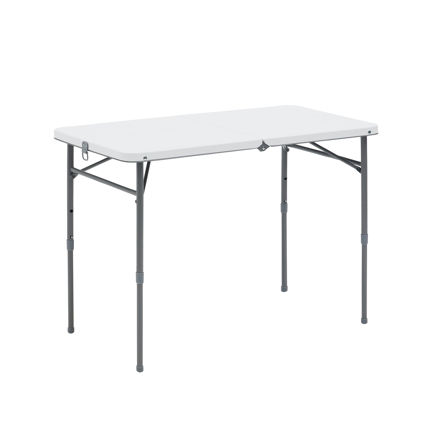 Mainstays 40"L x 20"W Plastic Adjustable Height Fold-in-Half Folding Table, White