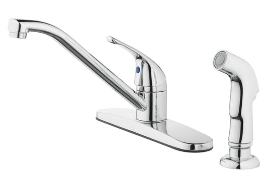 Mainstays 8" Centerset Single Handle Kitchen Faucet with Side Spray, Chrome