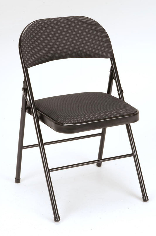 Mainstays Deluxe Fabric Padded Metal Folding Chair, Black