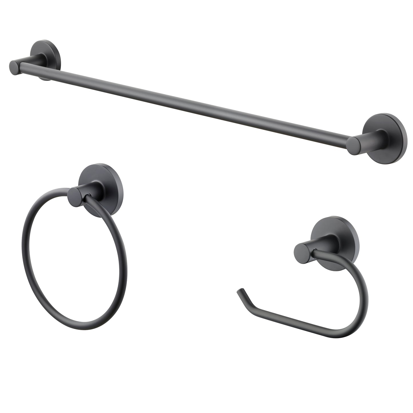 Mainstays Modern Round 3-Piece Bath Accessory Kit in Matte Black