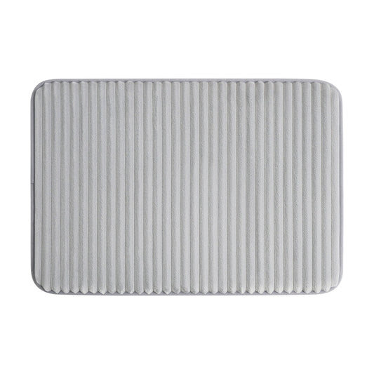 Mainstays Soft Silver 2-Piece Performance Foam 20"x 32" Bath Rug Set