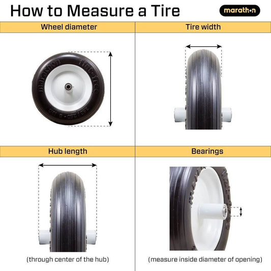 Marathon Tire MRTN-00010 4.10/3.50-4, 2.25" Flat Free Sawtooth Replacement Tire
