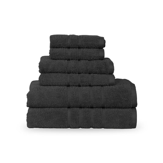 Martex 6-Piece Towel Set | 100% Cotton Soft & Absorbent Bath Towels | Black
