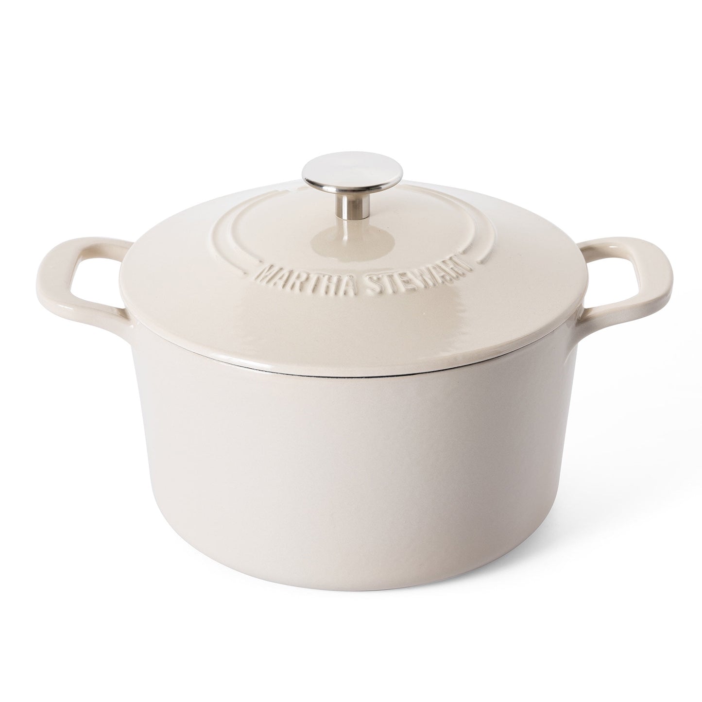Martha Stewart Everyday Horno HolandÃ©s de Hierro Fundido Esmaltado de Lino de 4 Cuartos Eastwick