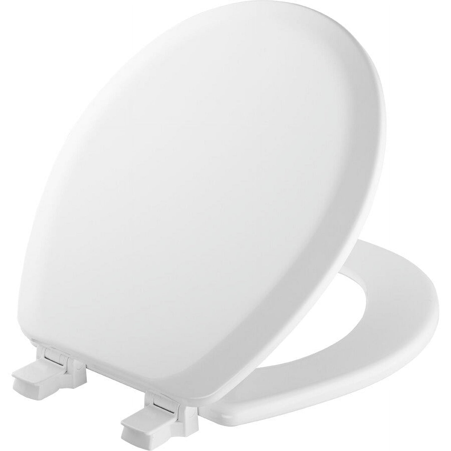 Mayfair Cameron Round Enameled Wood Toilet Seat in White with StayÂ·Tite Seat Fastening System and EasyÂ·Clean Hinge