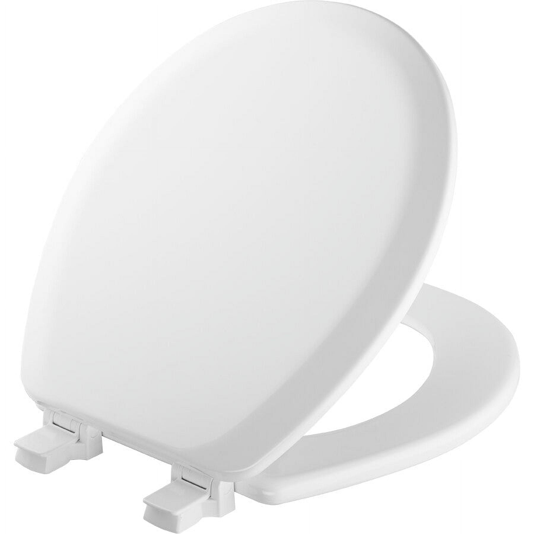 Mayfair Cameron Round Enameled Wood Toilet Seat in White with StayÂ·Tite Seat Fastening System and EasyÂ·Clean Hinge