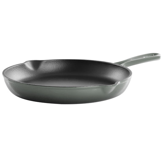 MegaChef Round 10.25 Inch Enameled Cast Iron Skillet in Gradient Gray