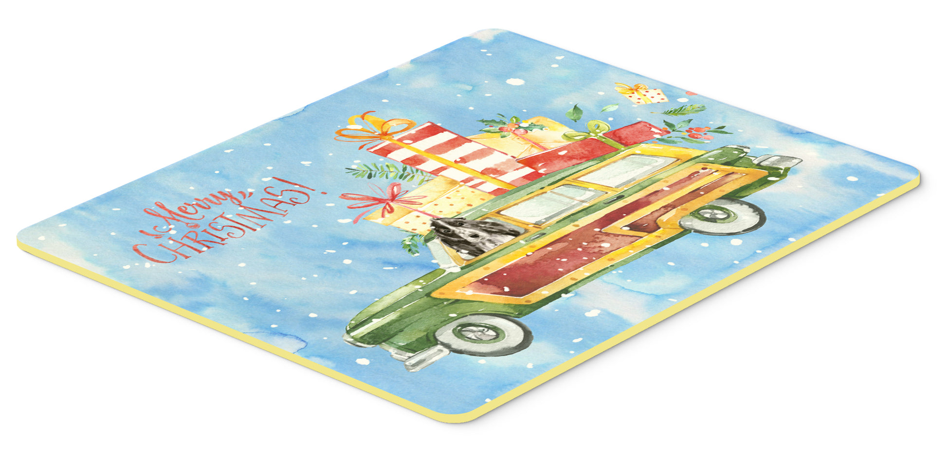 Merry Christmas Black Parti Cocker Spaniel Kitchen or Bath Mat 24x36