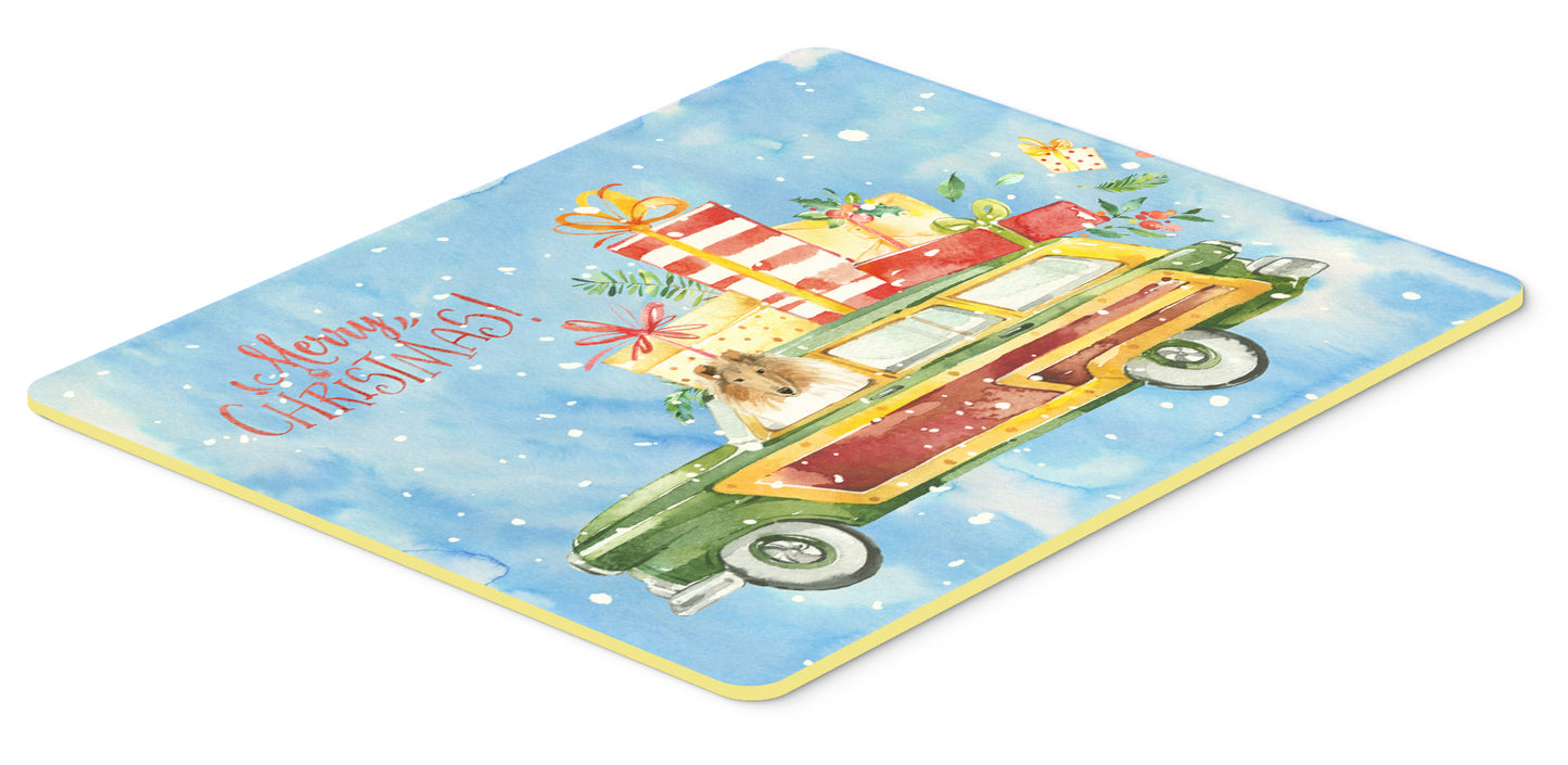 Merry Christmas Collie Kitchen or Bath Mat 24x36